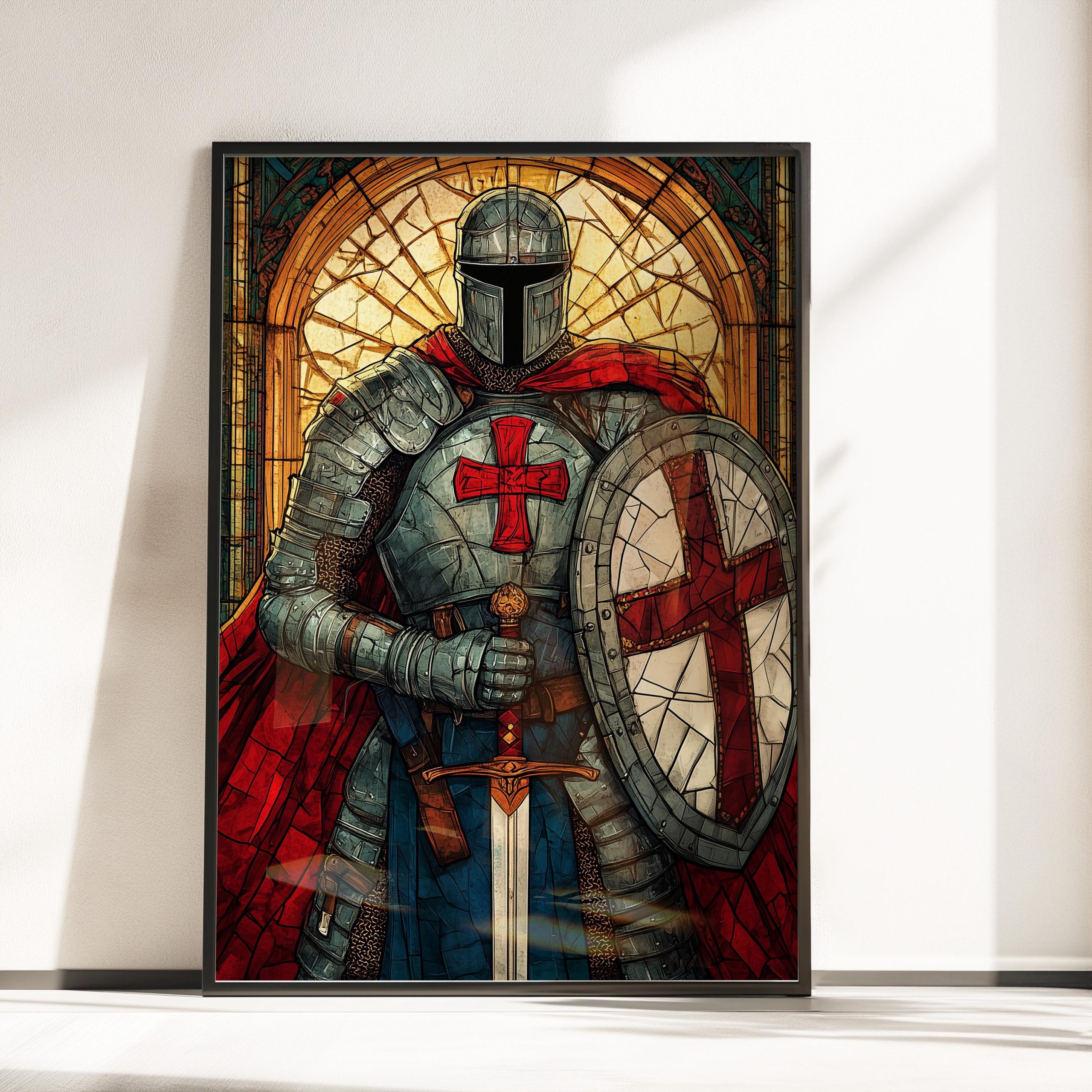 Abstract Templar cross art