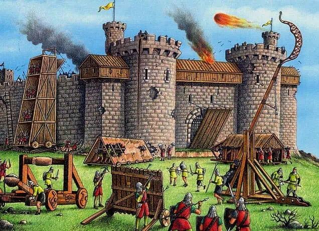Medieval castle siege
