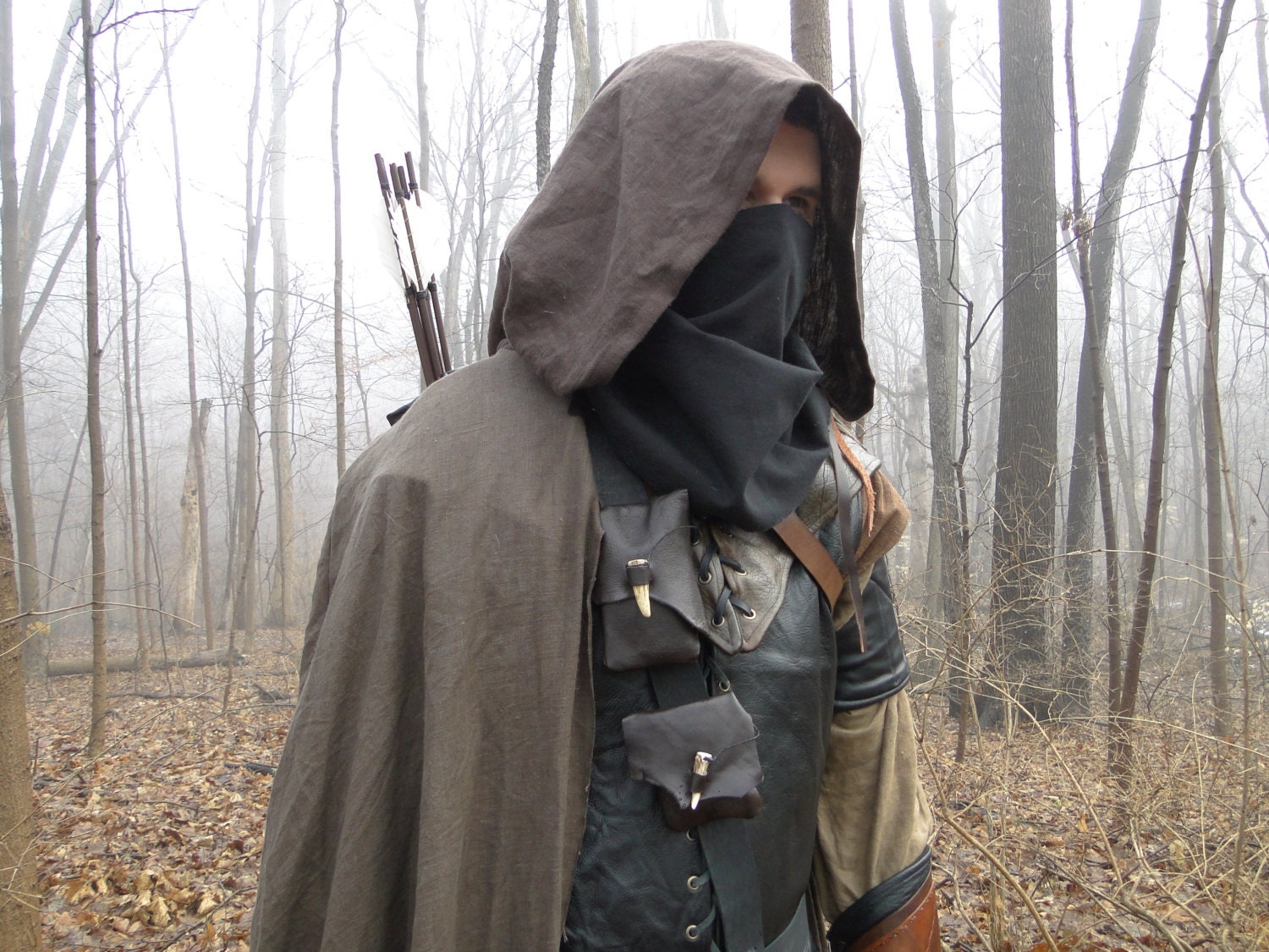 Medieval hooded cloak