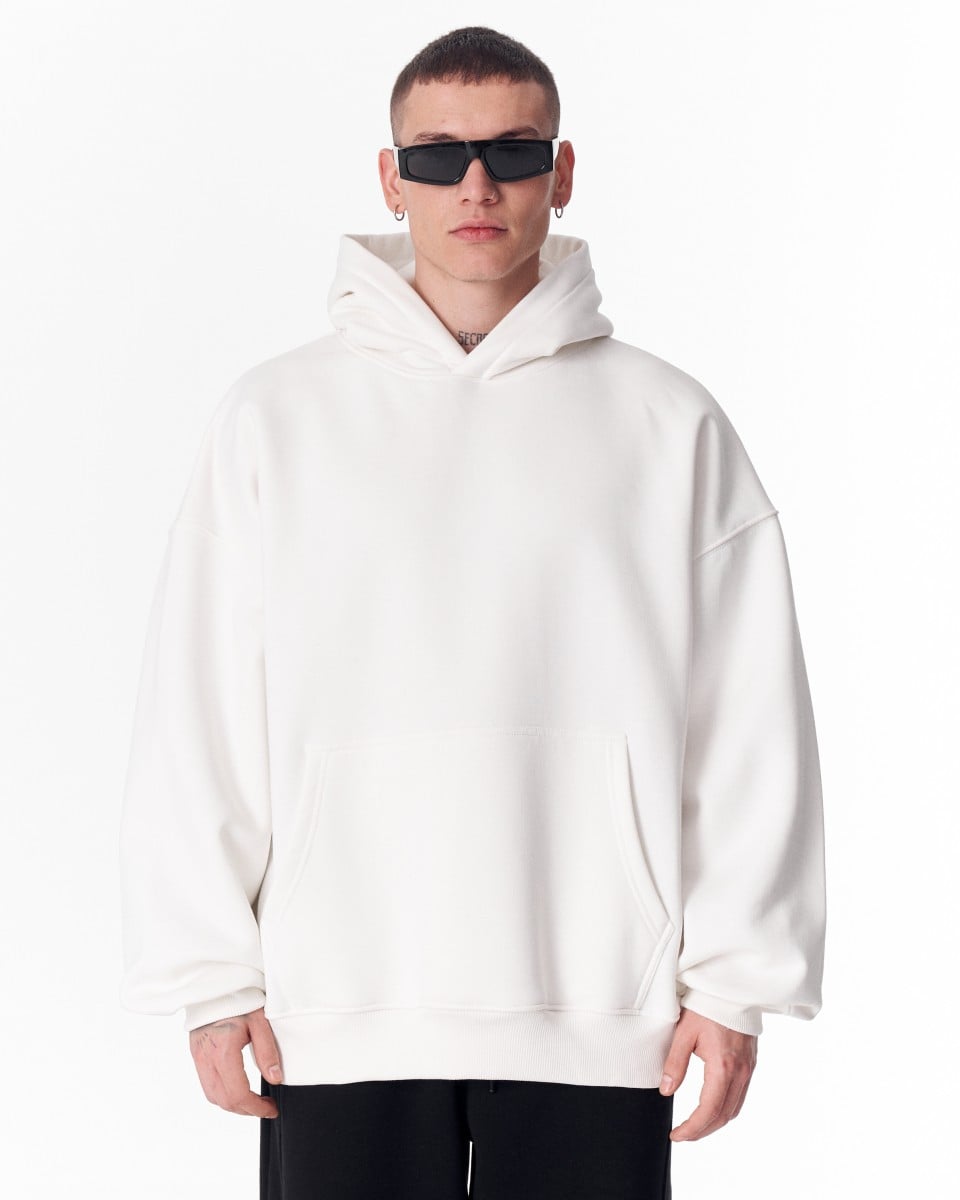 Minimalist white hoodie