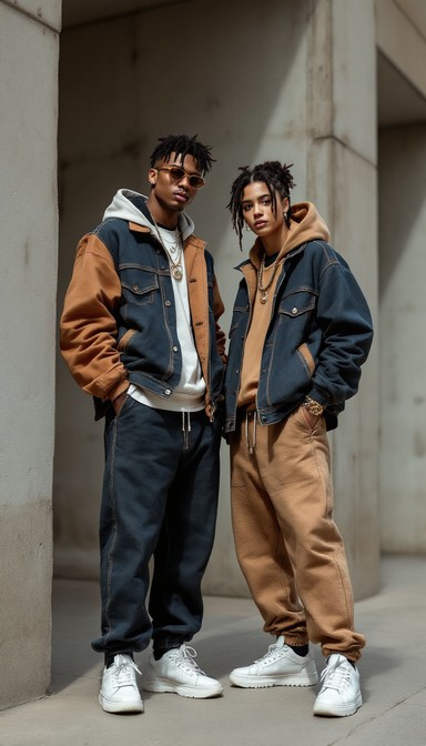 Modern streetwear layering Modern streetwear layering