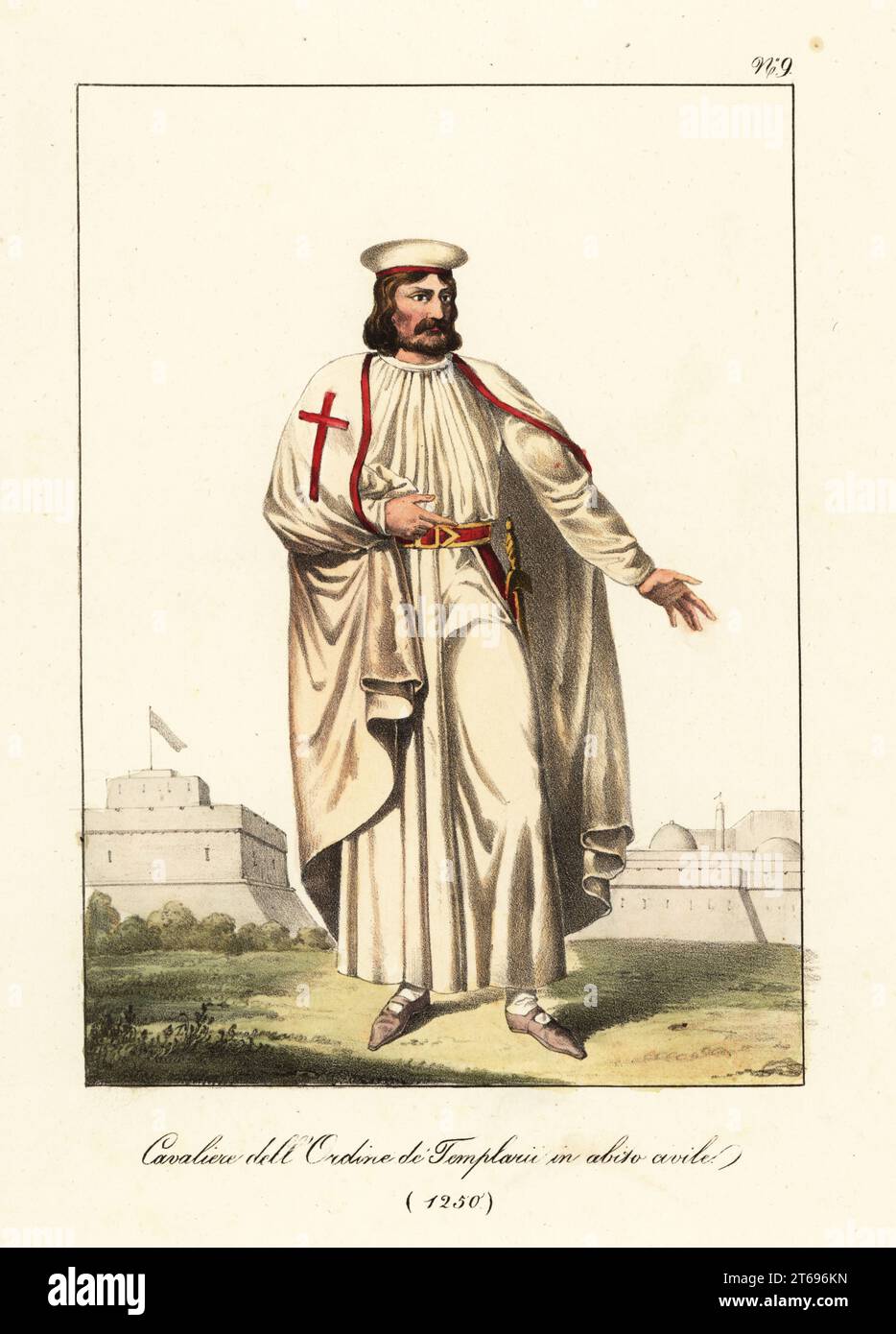 Templar knight white mantle red cross