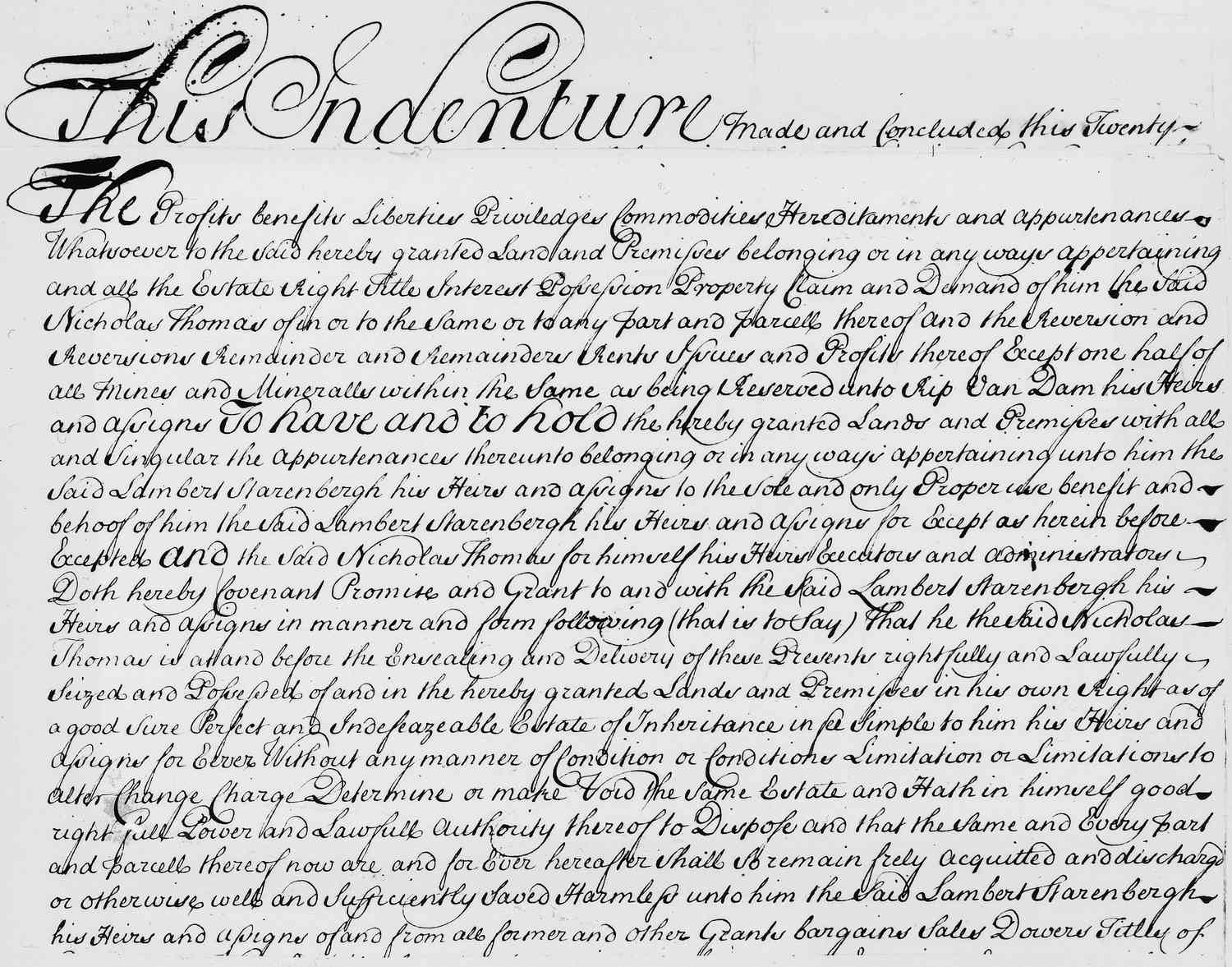 Historical land deeds