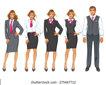 Office worker in business casual uniform
