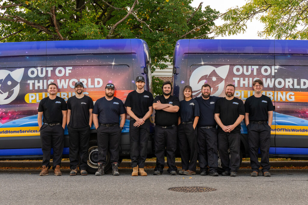 Service team members in matching uniforms