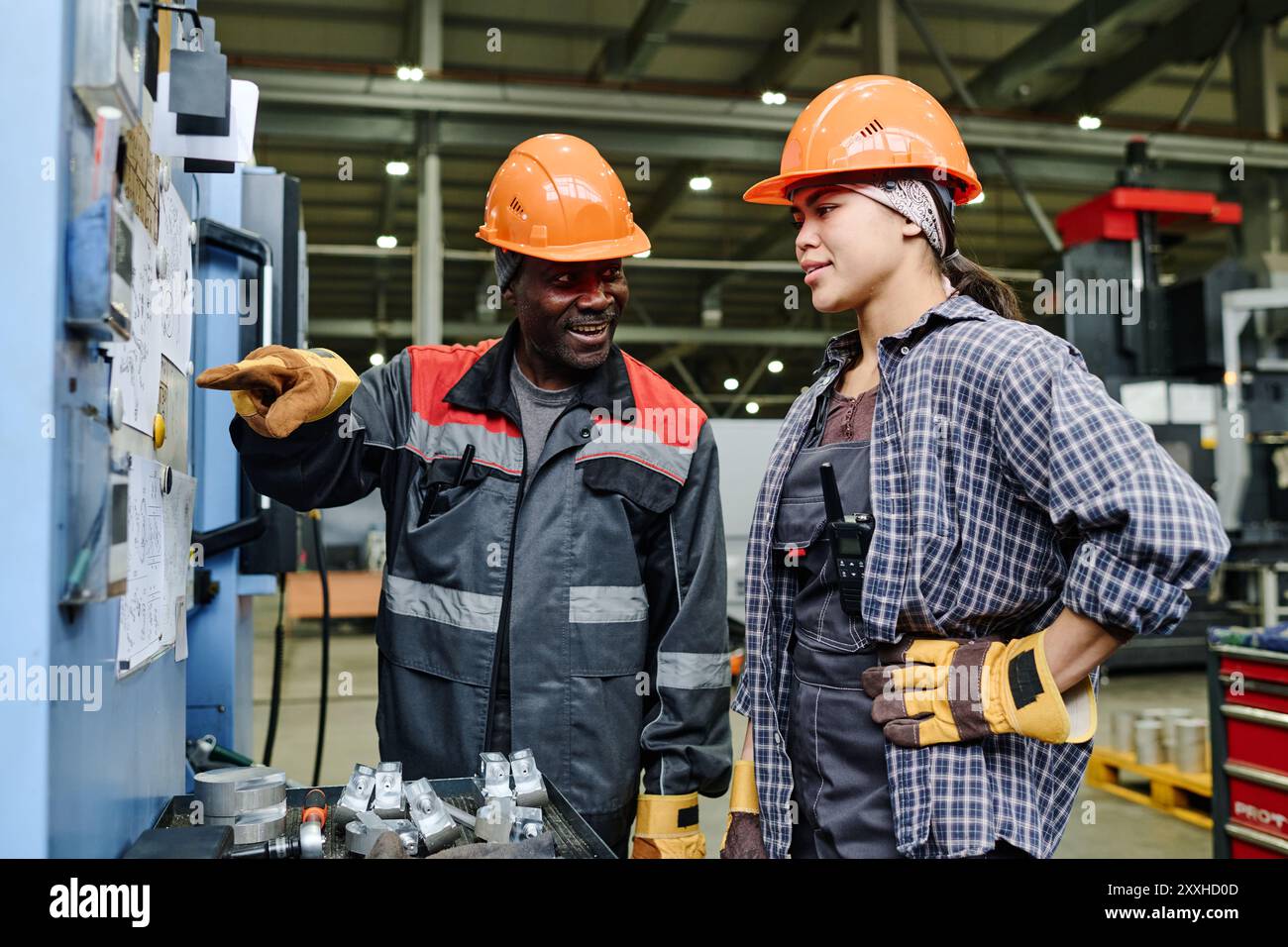 Worker wearing protective uniform in a factory