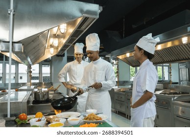 Employee preparing uniform for work