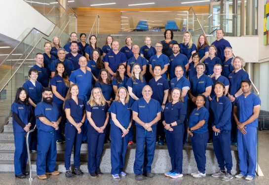 Healthcare team in matching scrubs