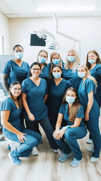 Healthcare team in scrubs