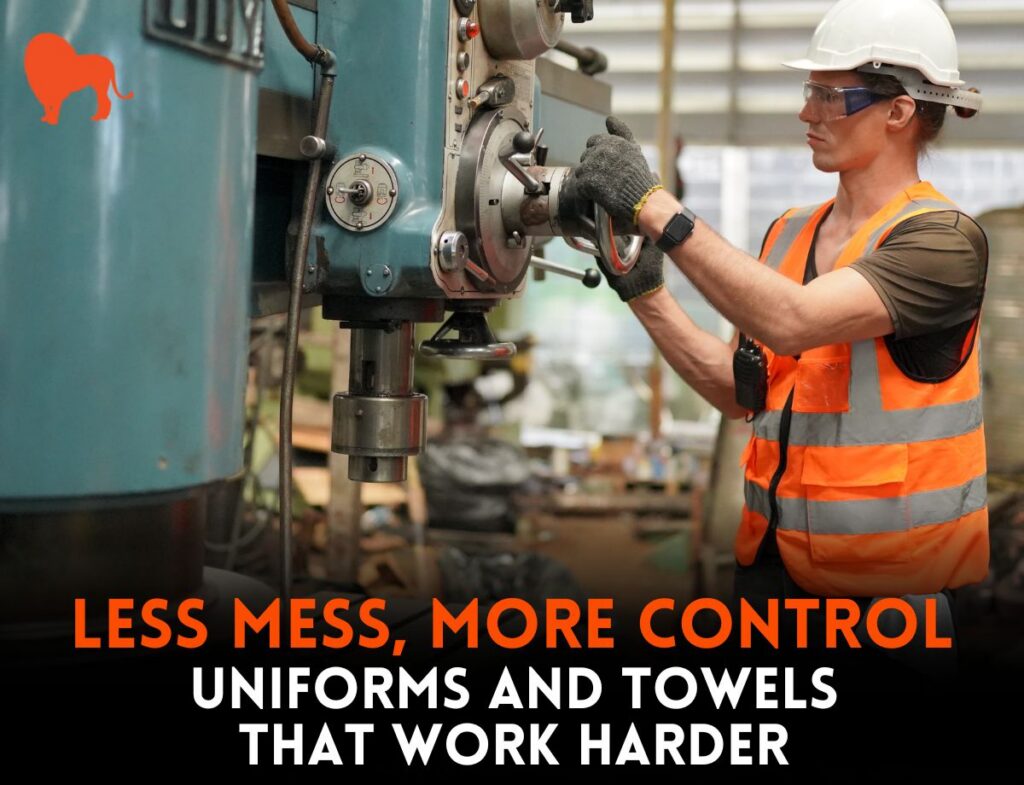 Industrial uniform being laundered