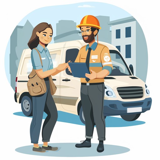 Service technician interacting with a customer