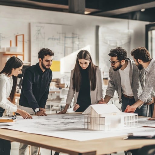 Group of professionals discussing a project