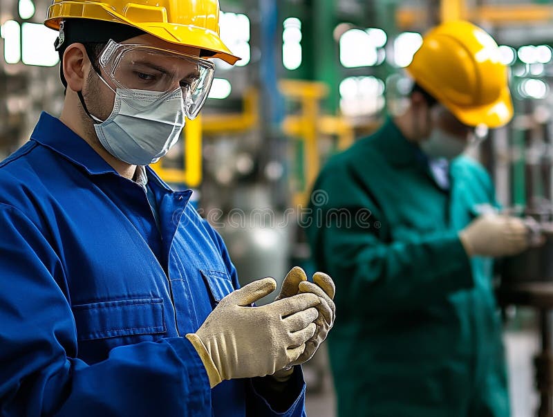 Industrial worker wearing PPE