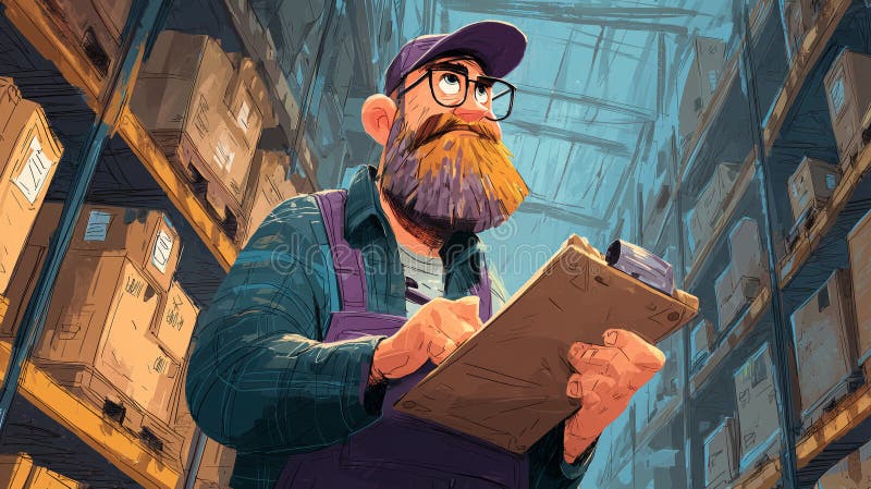 Supervisor reviewing inventory